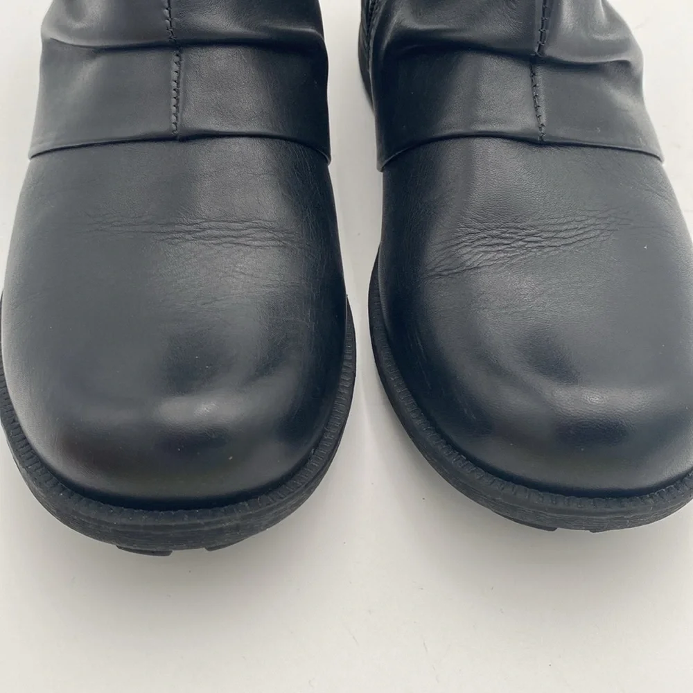 Earth Origins Black Ankle moto Boots women 9.5 leather casual office goth retro